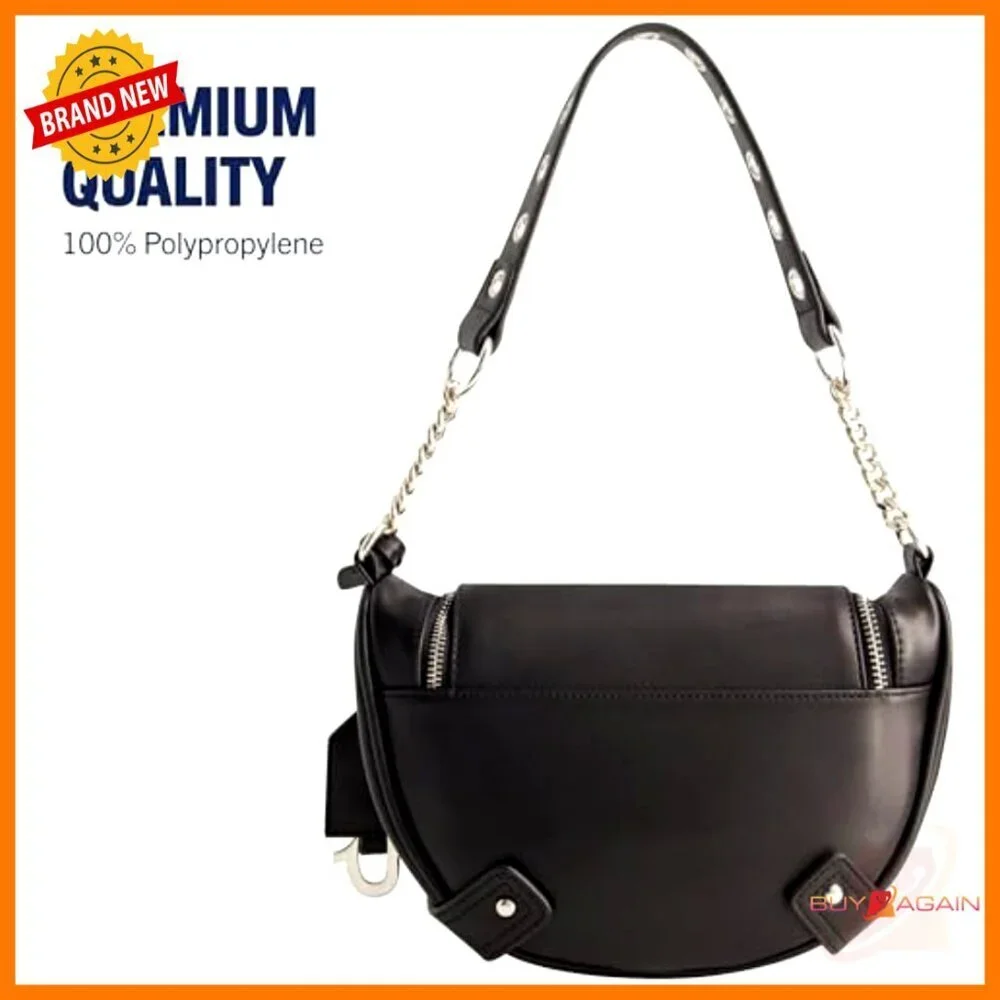 Faux Suede Hobo Bag with Chain Handle, Small Shoulder Purse